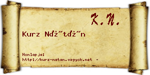 Kurz Nátán névjegykártya